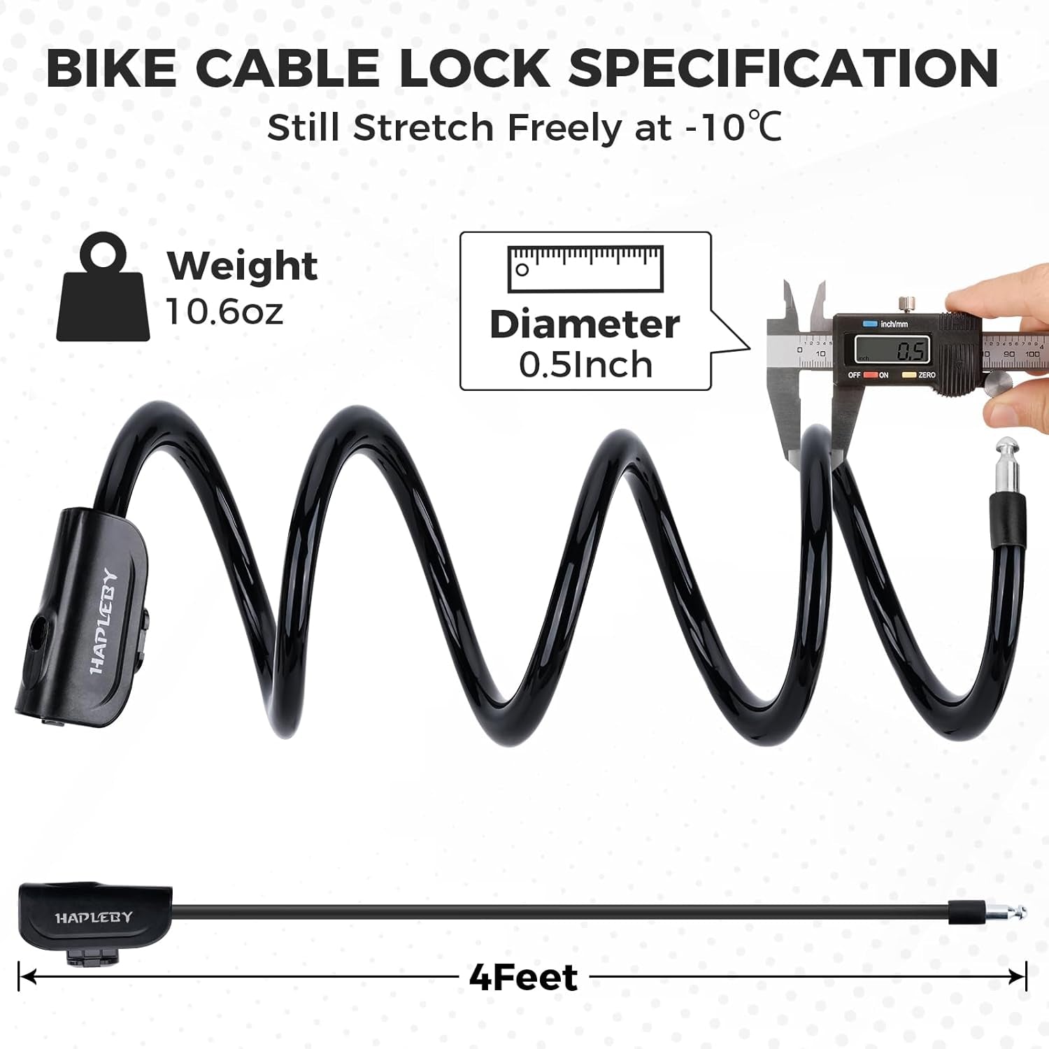 Premium Bike Lock with 2Pcs Keys, Professional Bike Cable Lock of 4 Feet, Heavy Duty Bicycle Lock Cable for Strong Anti-Theft, Come with 1PCS Mounting Bracket