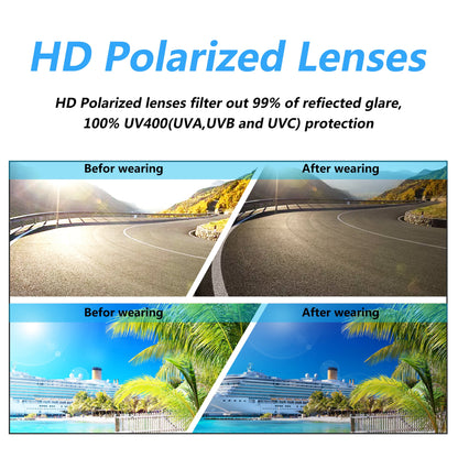 Mens Driving Sunglasses Polarized Sports Sunglasses Al-Mg Metal Frame Cycling Fishing Golf Goggles