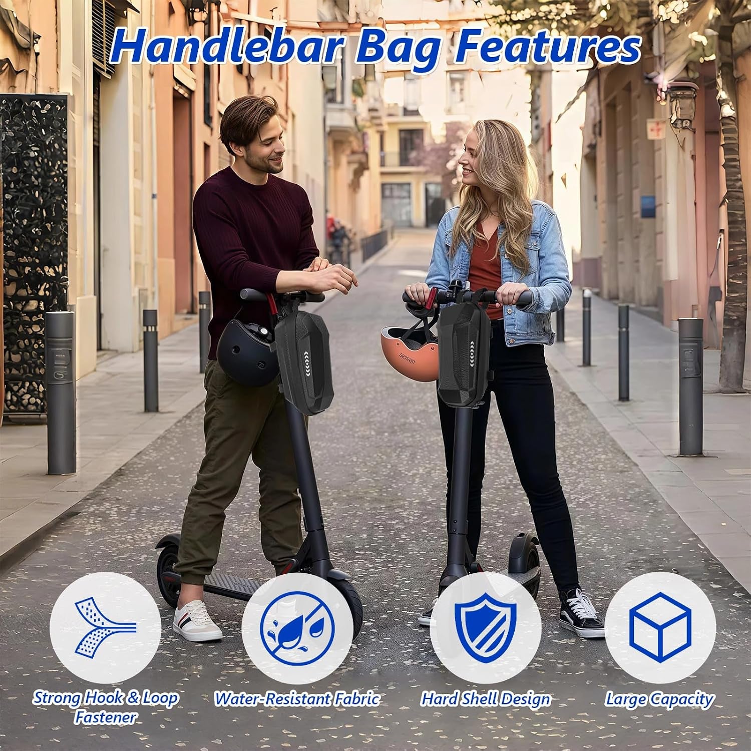 Electric Scooter Storage Bag, Hard Shell Front Bags, EVA Waterproof Scooter Front Carrying Bag, Handlebar Bag for Mijia M365 Pro Segway Ninebot E ES1/2/3/4