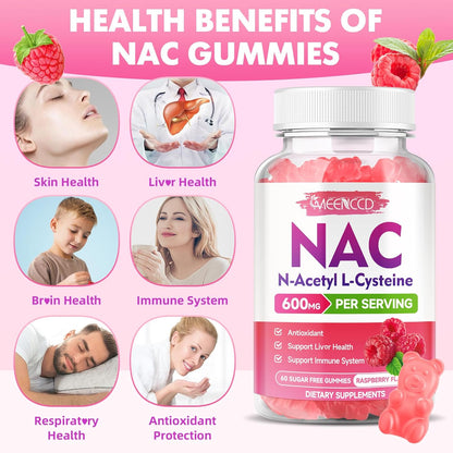 NAC Gummies, N Acetyl Cysteine 600Mg, NAC Supplement for Antioxidants &amp; Immune S