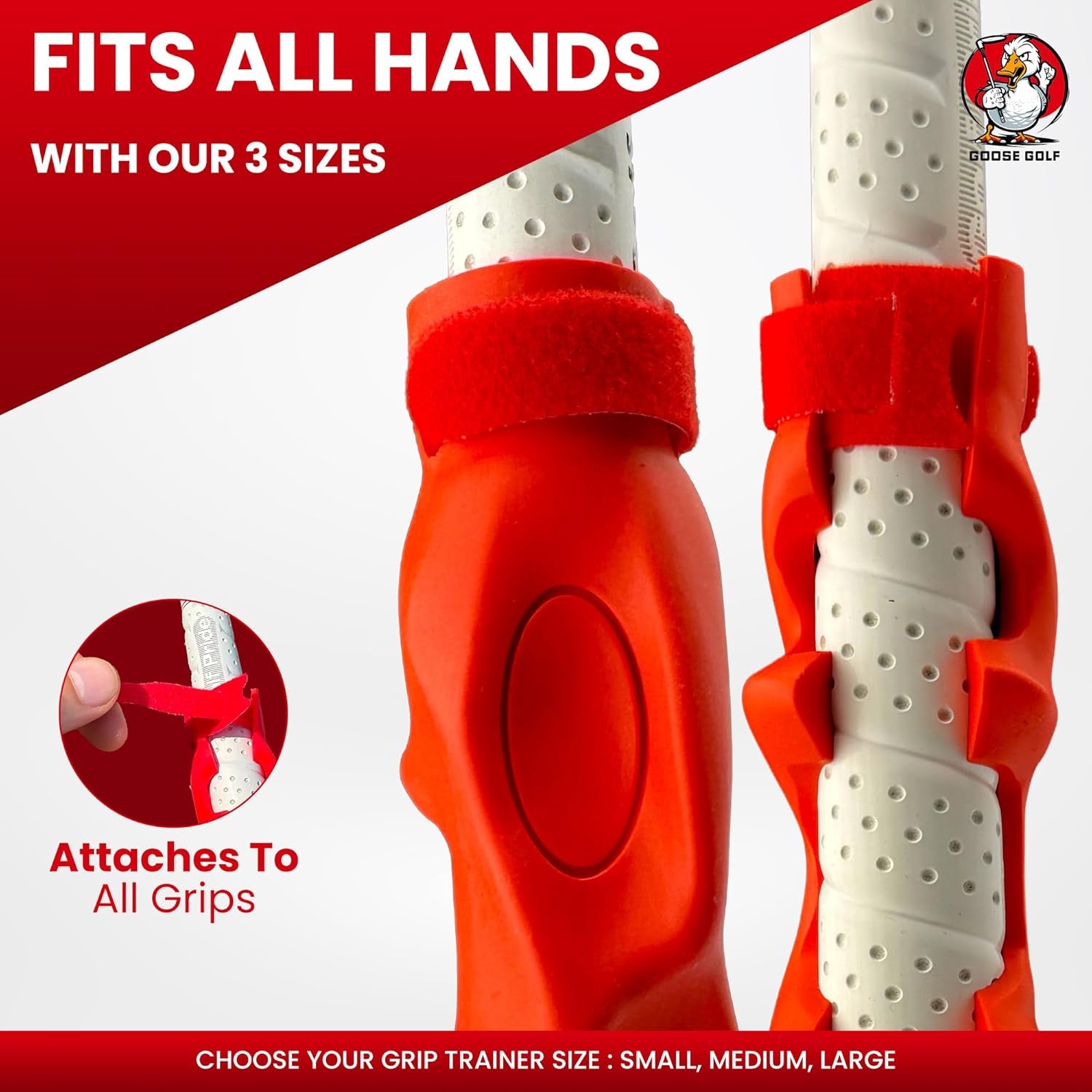 Golf Grip Trainer – Golf Training Aid for Correct Hand Positioning, Fits All Golf Clubs, Build Proper Grip Fundamentals for Consistent Practice