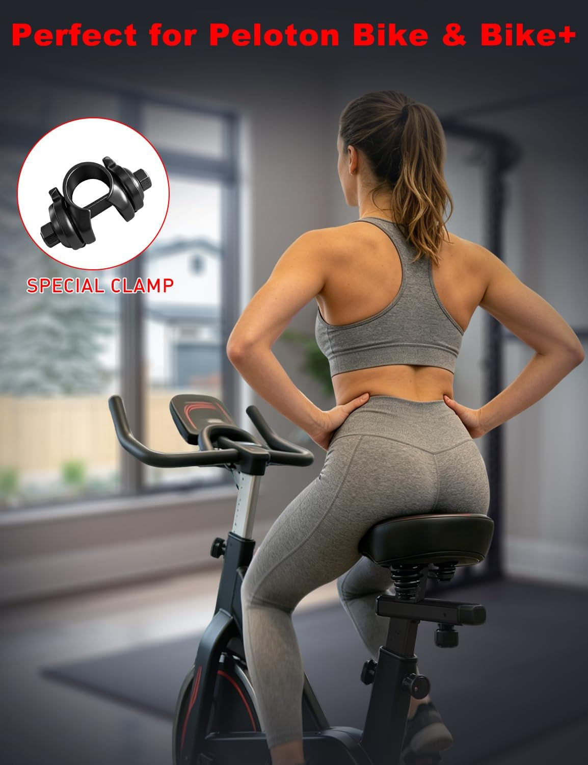 Noseless Oversized Bike Seat Cushion Comfortable Extra Wide 13.6" Padded | NEW Noseless Bicycle Seat for Men and Women, Comfort Bike Saddle Replacement for Peloton, Exercise, Cruiser, Mountain Bikes