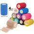 Self Adhesive Bandage Wrap, 12 Pack 4 Inch X 5 Yards Waterproof Stretch Bandage Sports Tape, Breathable Athletic Elastic Bandage for Sports, Wrist, Ankle, Pets