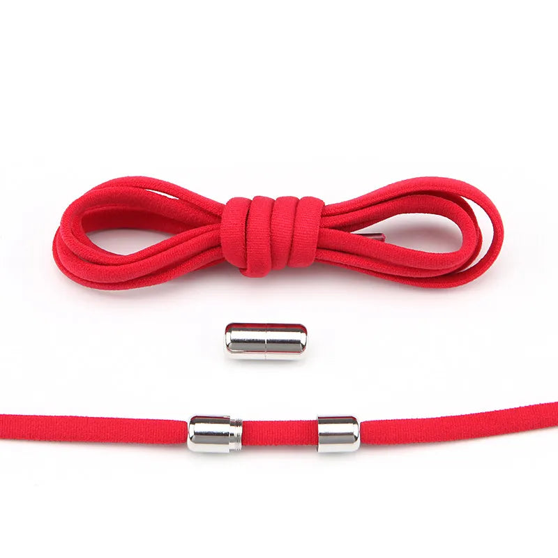 New Version Elastic No Tie Shoelaces Metal Lock Shoe Laces for Kids Adult Sneakers Quick Shoelaces Semicircle Shoestrings