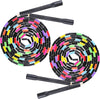 16.5FT Double Dutch Jump Ropes for Adults Kids 2-PACK | Rainbw Long Jump Rope, 1” Beaded Jump Rope for Fitness, Segmented Skipping Ropes for Exercise Training, Tangle-Free