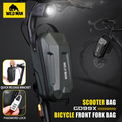 Electric Scooter Handlebar Bag EVA Hard Shell Quick-Detachable Front Storage Bag with Waterproof Design