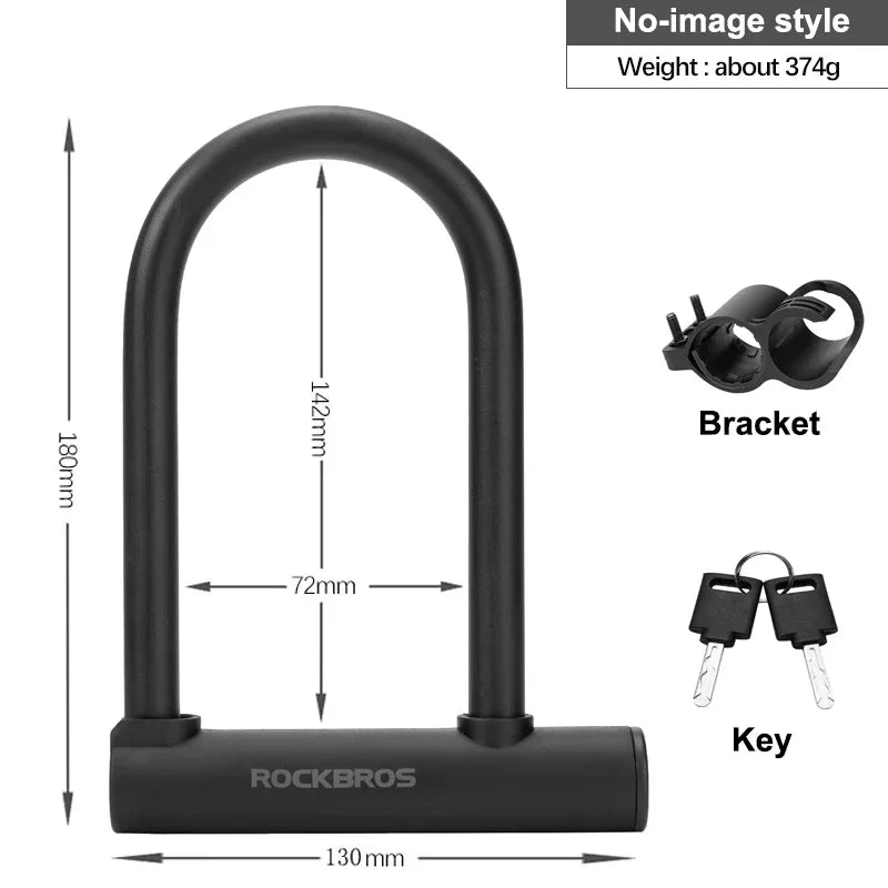 Chinese Style Bicycle Locks U Shape Electric Scooter Padlock Anti-Theft Bike Lock Cable Set MTB Road Bike Accessories