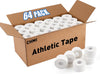 Athletic Tape,White Sports Tape (64 Pack), 640 Yards Rolls Very Strong Easy Tear NO Sticky Residue Best Tape for Gymnastics Climbing Bat Injuries Medical (1.5 Inch X 640 Yards).