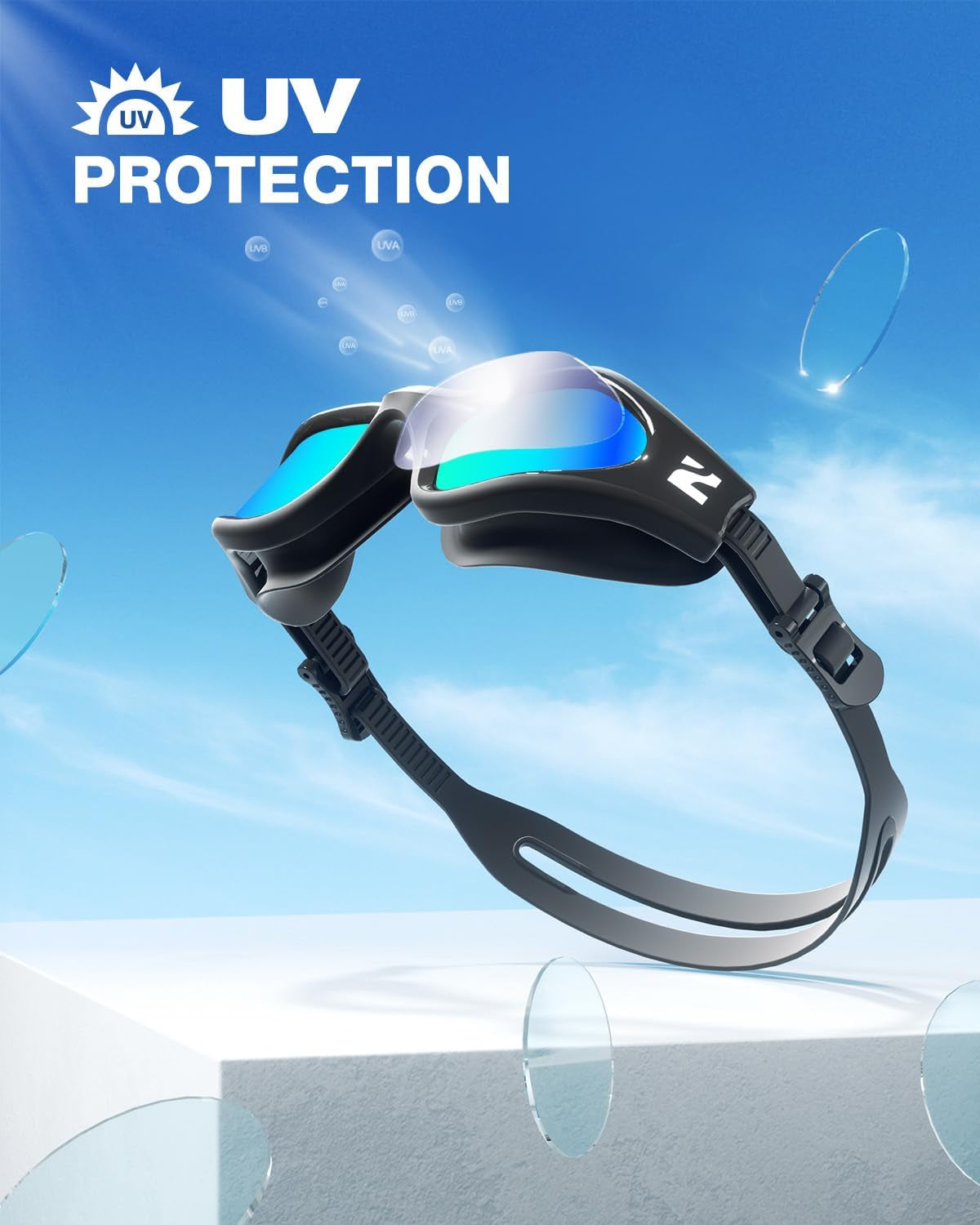 Swim Goggles Adult, G1 Air Unisex No Leak Anti-Fog with Swim Cap | UV400 Protection, Wide Panoramic View, Soft Silicone Gasket