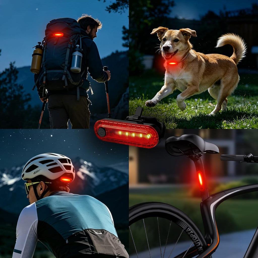 USB-C Rechargeable Bike Tail Light for Night Riding, 120LM Super Bright LED Bicycle Rear Light 4 Light Modes, IPX5 Waterproof Cycling Safety Flashlight for Men Women Road Mountain