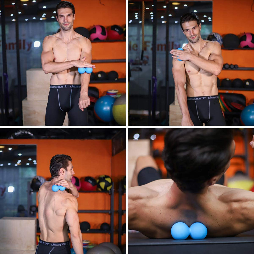 Peanut Massage Ball - Double Lacrosse Massage Ball & Mobility Ball for Physical Therapy - Deep Tissue Massage Tool for Myofascial Release, Muscle Relaxer, Acupoint Massage