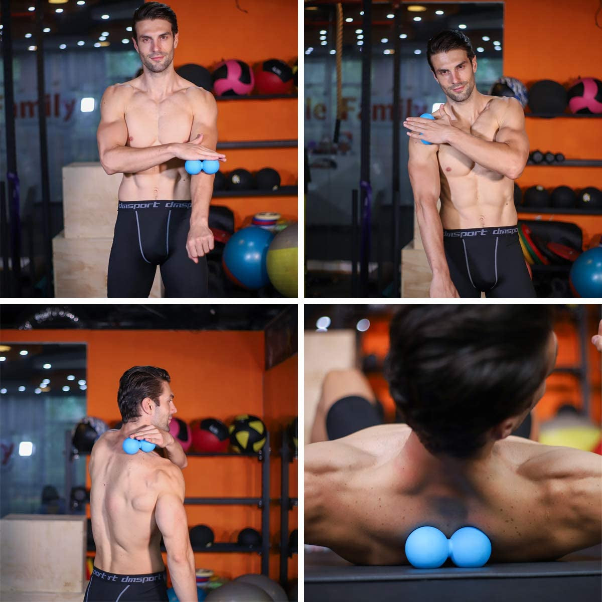 Peanut Massage Ball - Double Lacrosse Massage Ball & Mobility Ball for Physical Therapy - Deep Tissue Massage Tool for Myofascial Release, Muscle Relaxer, Acupoint Massage
