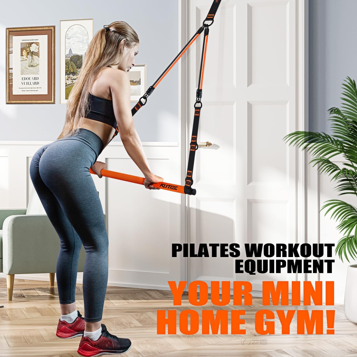 Pilates Bar Kit with Resistance Bands, Pilates Equipment, Multifunctional Pilates Bar for Women &amp; Men, Pilates Kit for Hip, Back, Arm, Full-Body Workouts, Home Gym Strength Training Equipment