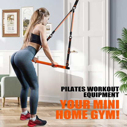 Pilates Bar Kit with Resistance Bands, Pilates Equipment, Multifunctional Pilates Bar for Women &amp; Men, Pilates Kit for Hip, Back, Arm, Full-Body Workouts, Home Gym Strength Training Equipment