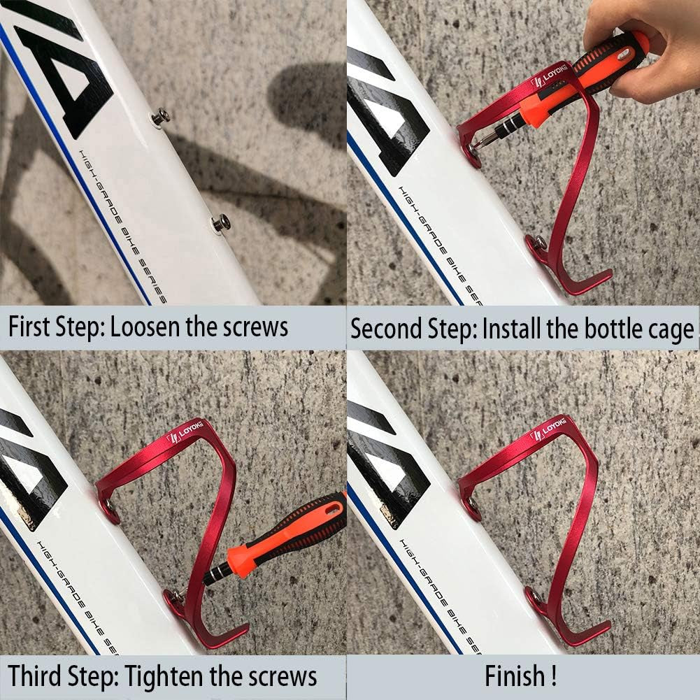 Water Bottle Holder for Bike, Lightweight Bike Water Bottle Cage Aluminum Alloy Bicycle Cages Bike Drink Holder for Mountain Bike Road Bike Cycling