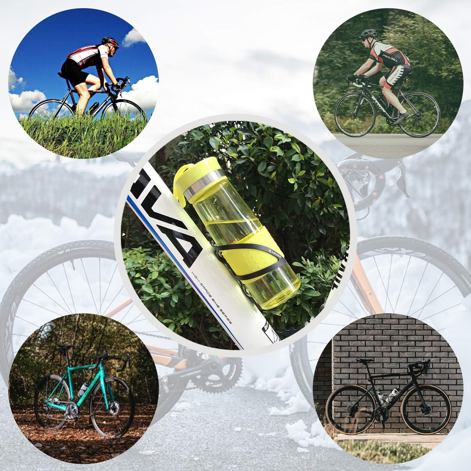 Bike Water Bottle Cage, Lightweight Aluminum Alloy Bike Water Bottle Holder Bicycle Cages Bike Drink Holder for Cycling Mountain Bike Road Bike