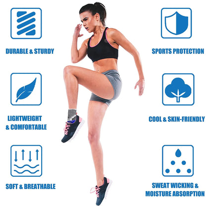 Ankle Compression Sleeve Support Brace for Women &amp; Men Plantar Fasciitis Achilles Tendonitis Joint Heel Pain Relief (Blue/M)