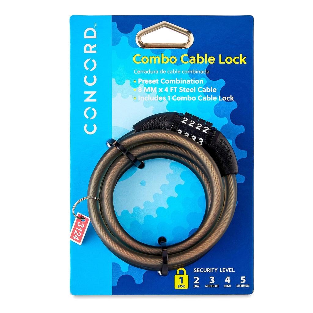 Concord 8MM Combo Cable Bicycle Lock