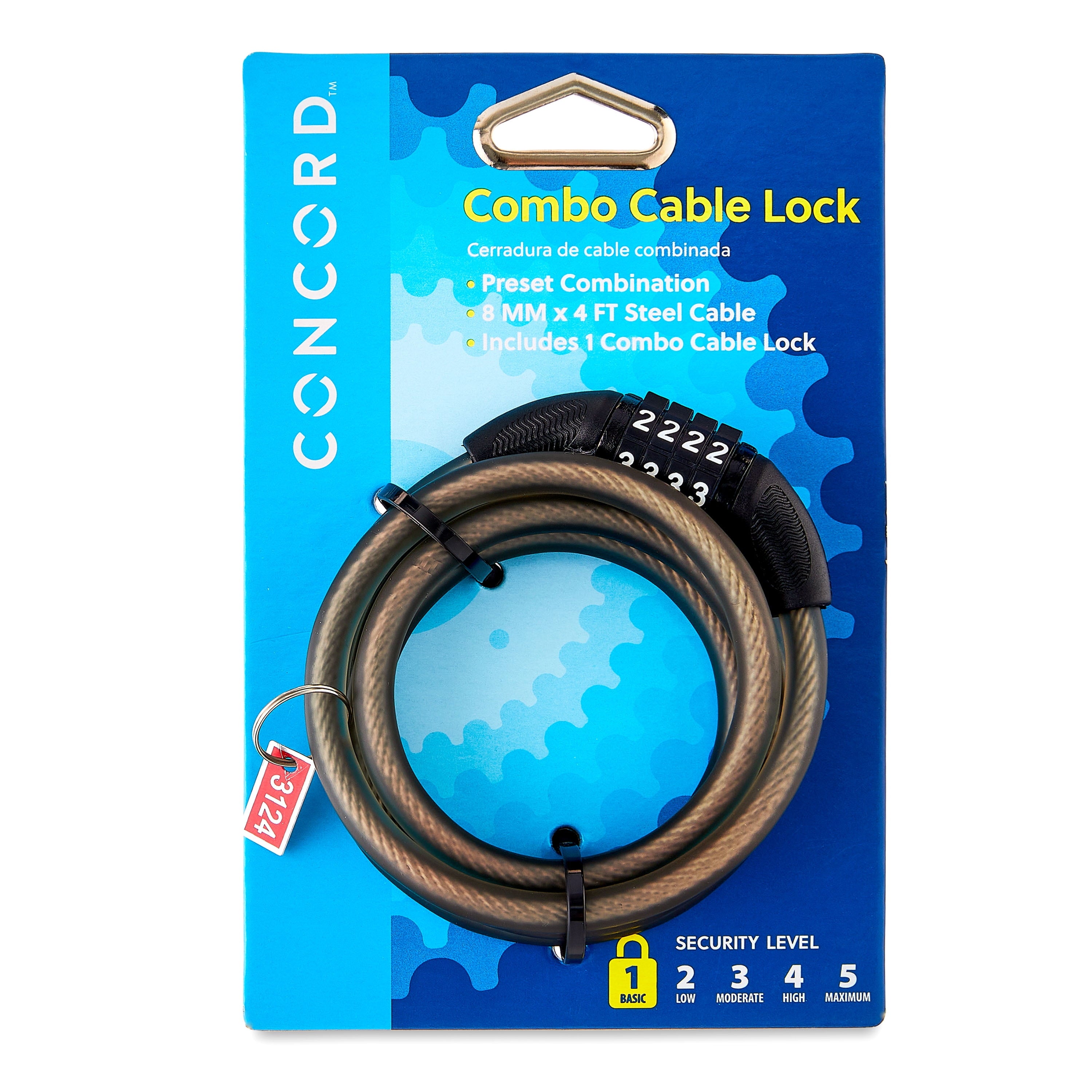 Concord 8MM Combo Cable Bicycle Lock