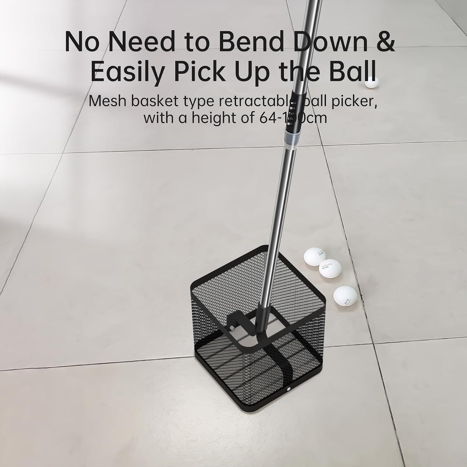 Table Tennis Ball Picker Retractable Ping Pong Ball Collector-Can Store 150+ Balls