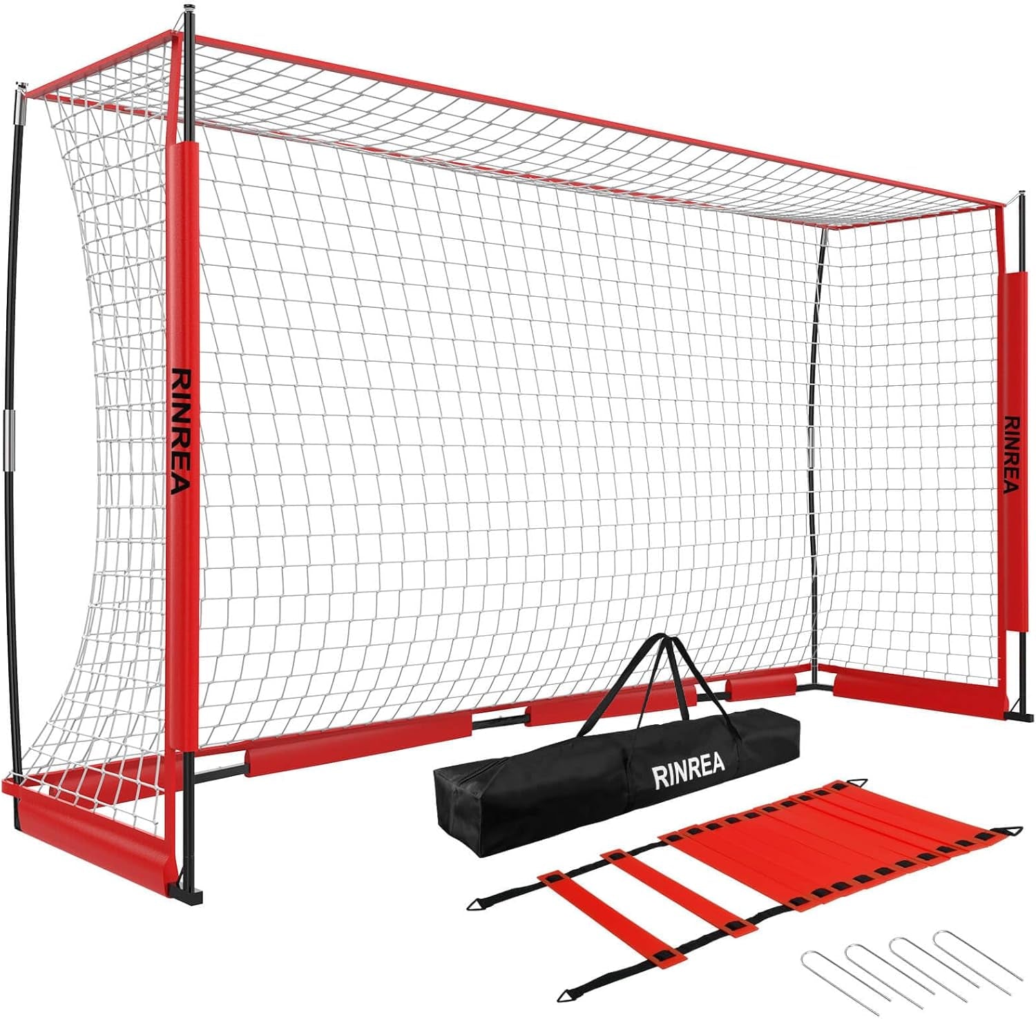 Portable Soccer Goal, Soccer Nets for Backyard with Agility Ladder | 12X6Ft/14X7Ft, Quick Setup & Disassemble, Stability & Durability, Team & Goalie Training, Carry Bag, Ground Nails