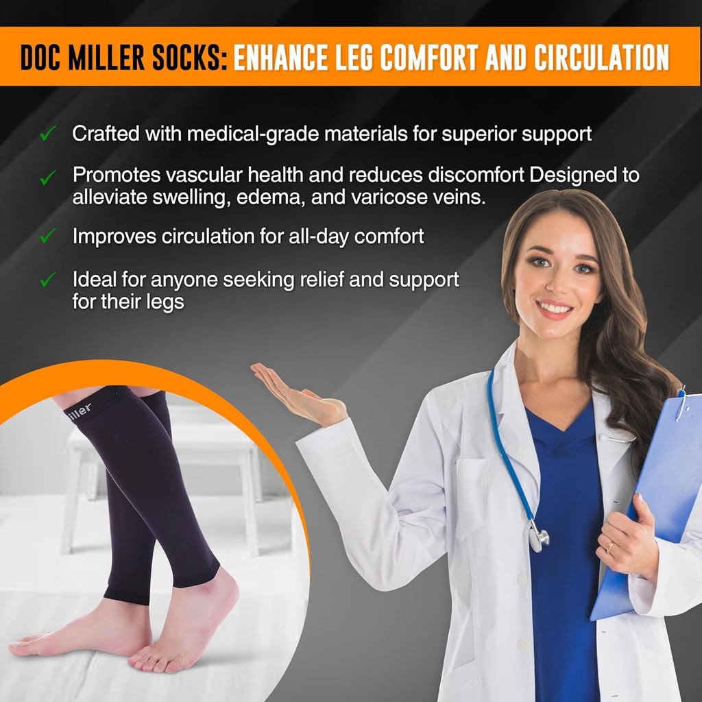 Compression Calf Sleeve for Men & Women, Premium Medical Grade, 15-20Mmhg Graduated Support for Running, Calf Tear, Shin Splints, Knee High, Calf Sleeves, 1 Pair