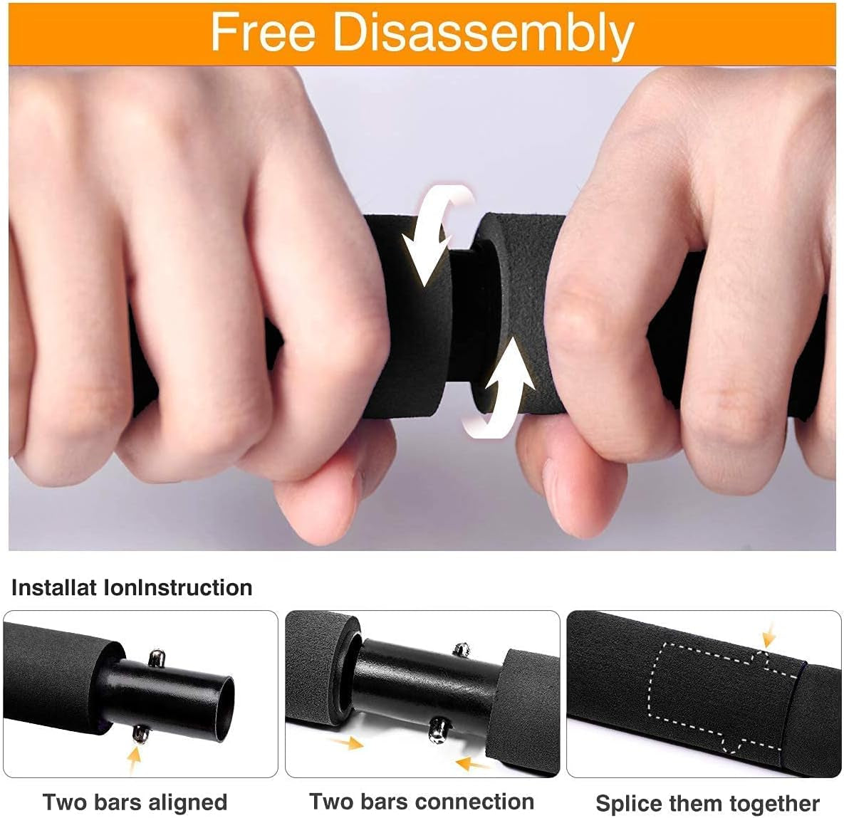 Adjustable Pilates Bar Kit with Resistance Bands,Portable Yoga Exercise Sticks&amp;2 Sets Stackable Resistance Bands for Toning Muscle,Legs,Butt.Stretched Fusion Pilates Home Gym,Full Body Workout
