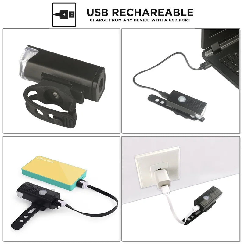 Bike Lights Front USB Rechargeable Headlight MTB Road Bike Cycling Flashlight Bike Lantern Lamp Bicycle Accessories