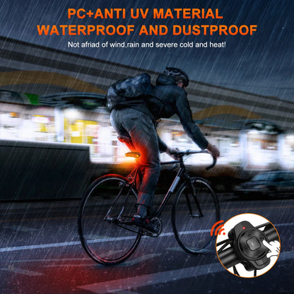 Rockbye Bike Front Light with Horn Alarm Remote Control IPX5 Bicycle Tail Headlight with Turn Signal Brake Light Rechargeable