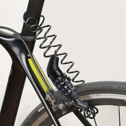 Helmet Lock Anti-Theft 4 Digit Password MTB Road Bike Locks for Scooter Motorcycle Portable Cycling Bicycle Cable Lock