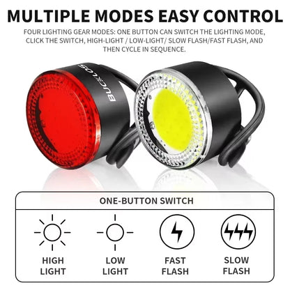 Bike Light COB Front Rear Bicycle Lights LED Rechargeable Mountain Road Bicycle Lamp MTB Tail Light Cycling Flashlight