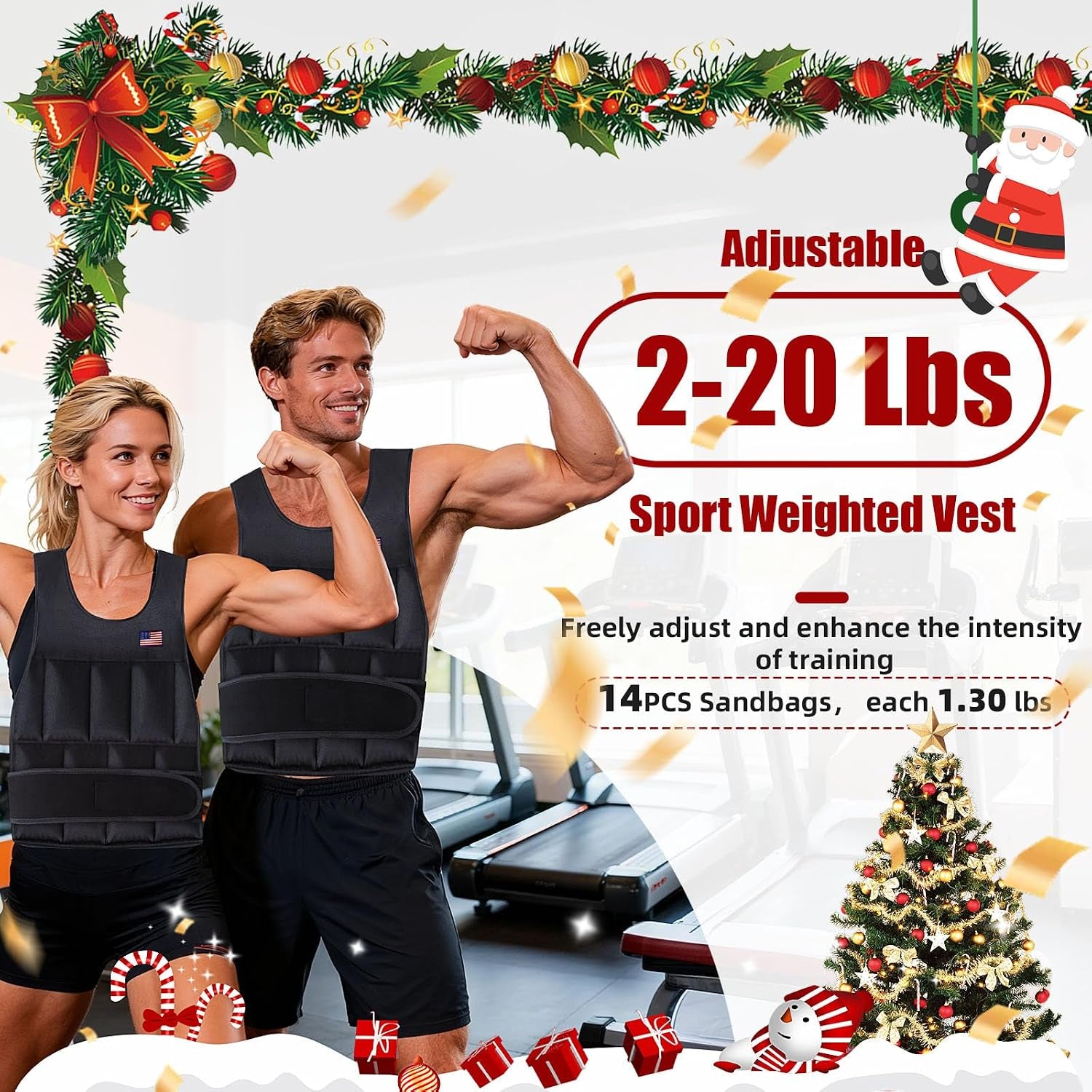 Adjustable Weighted Vest for Men Women,2-30 Lbs Adjustable Weighted Vest with Straps Womens Running Weight Vest for Walking Strength Training Fitness