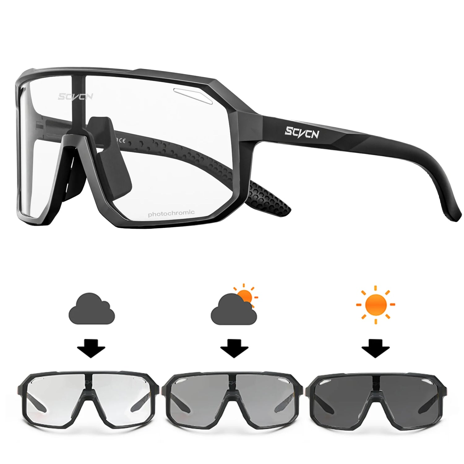 Photochromic Cycling Glasses UV400 Cycling Sunglasses Outdoor Bicycle Sunglasses Bike Goggles Sports MTB Ride Eyewear