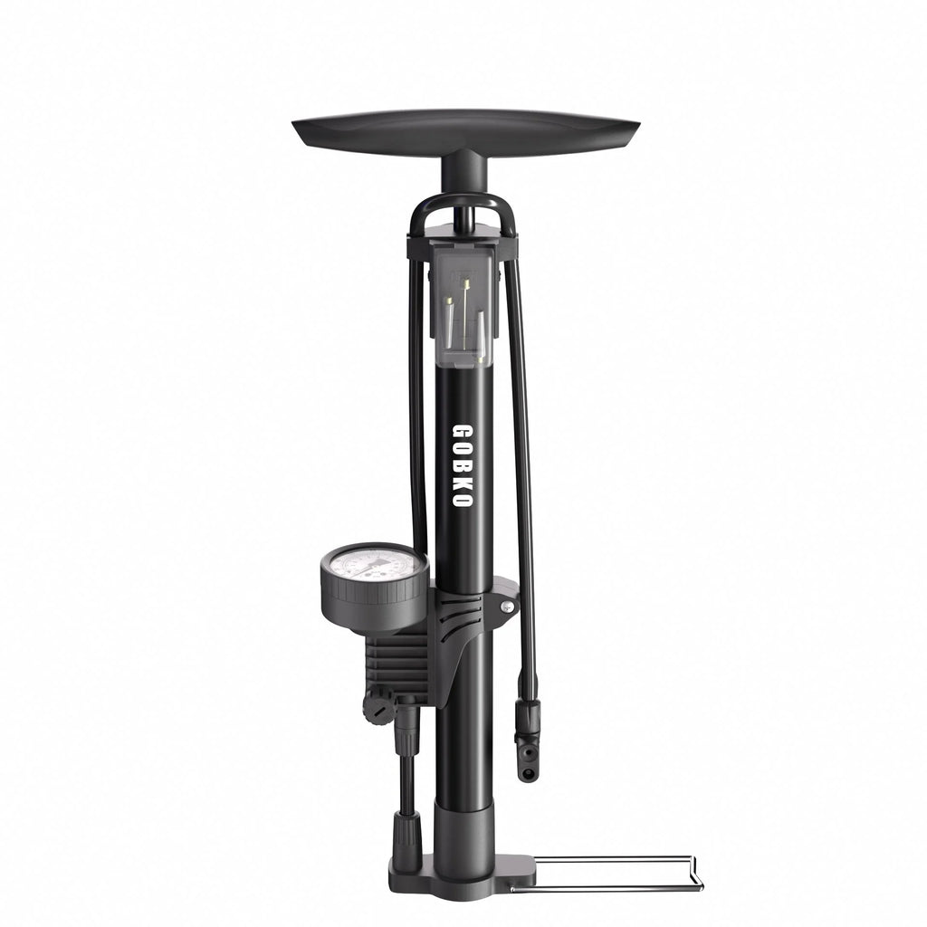 Bike Floor Pump with Gauge,Floor Bicycle Pump with Both Presta and Schrader Bicycle Pumps Valves High Pressure 160Psi Multi-Purpose Portable Air Pump for Road Bike MTB Sports Balls
