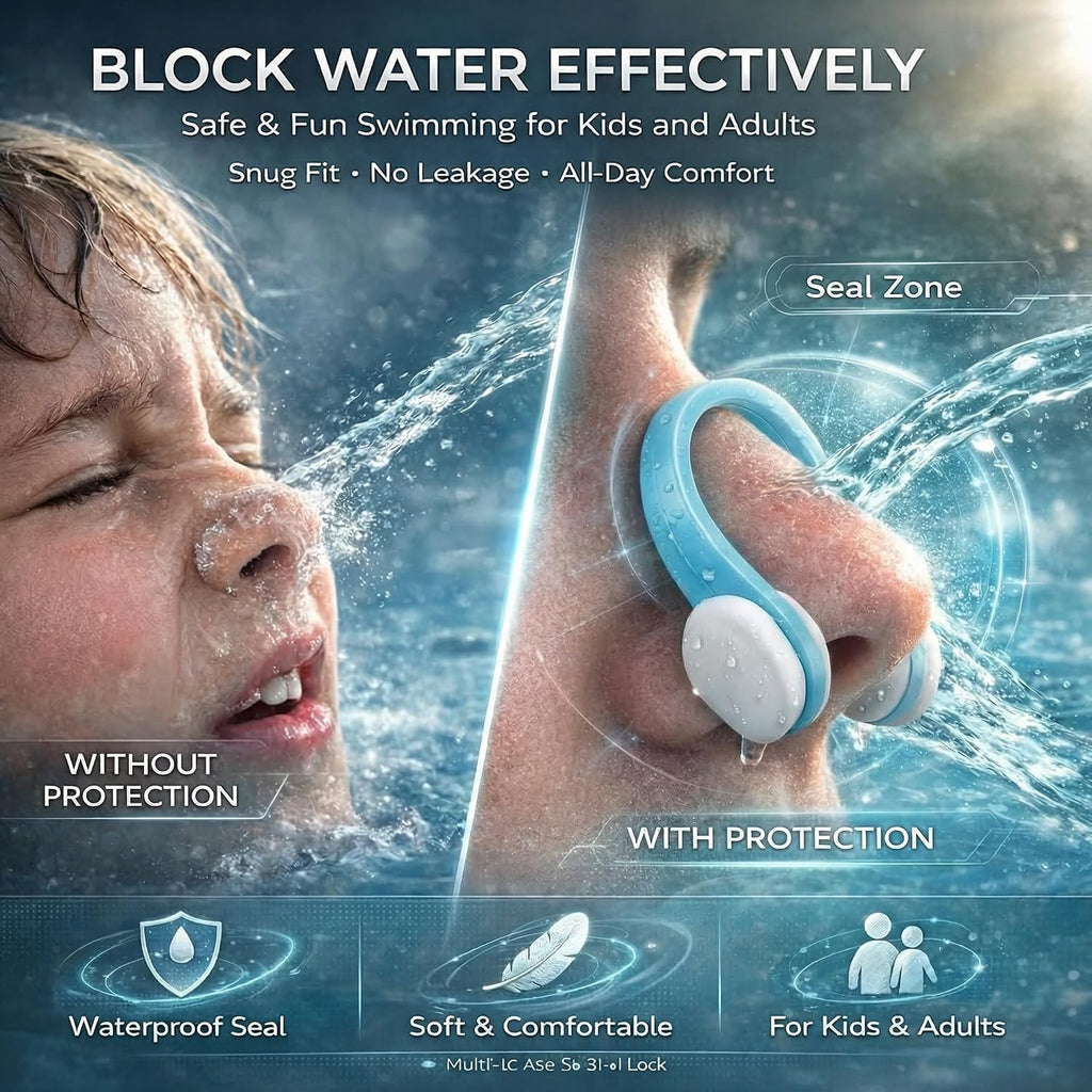 Swimming Nose Clips Ear Plugs for Kids Adults, 9 Pack Waterproof Silicone | 6 Swim Nose Clips, 3 Pairs Waterproof Silicone Earplugs and Storage Boxes for Adults and Kids, for Pools, Surfing and Diving.