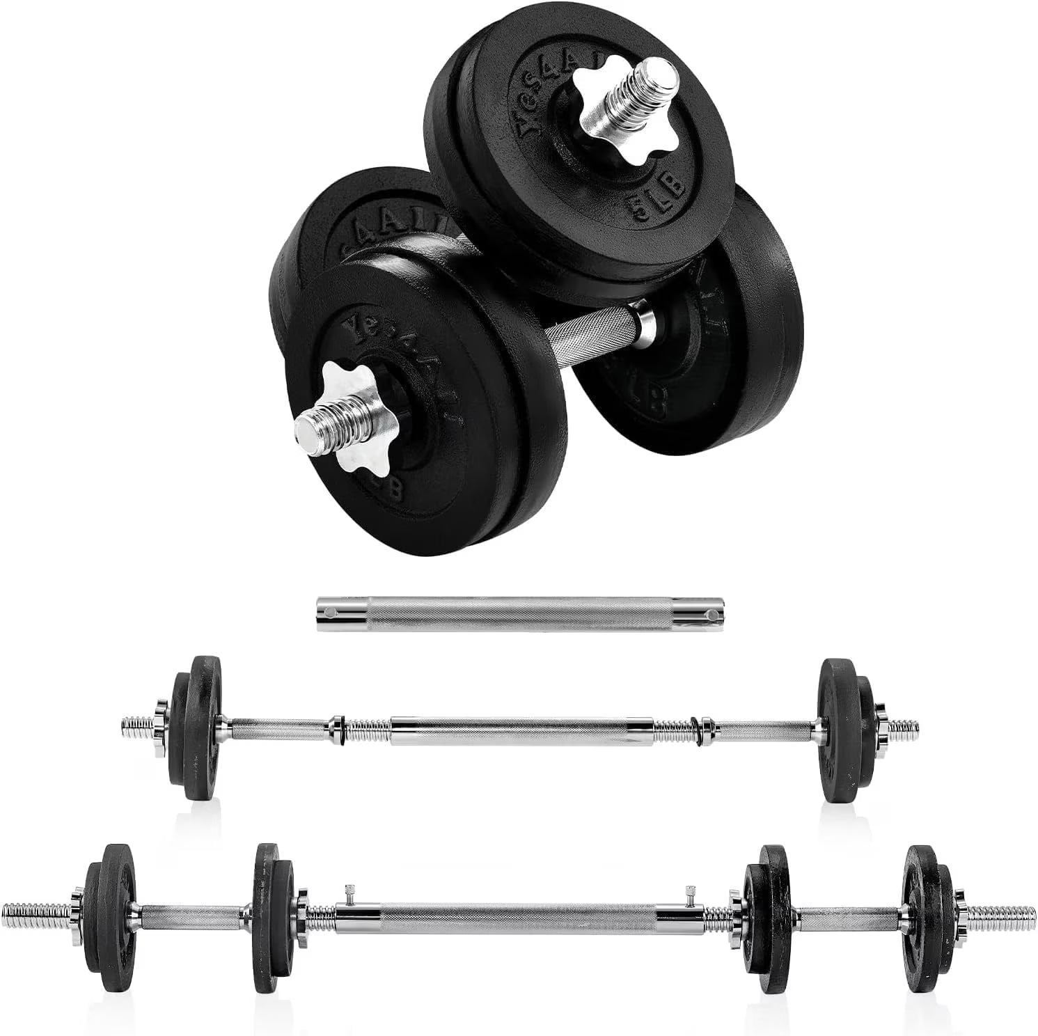 Adjustable Dumbbell, 60 Lbs with Connector