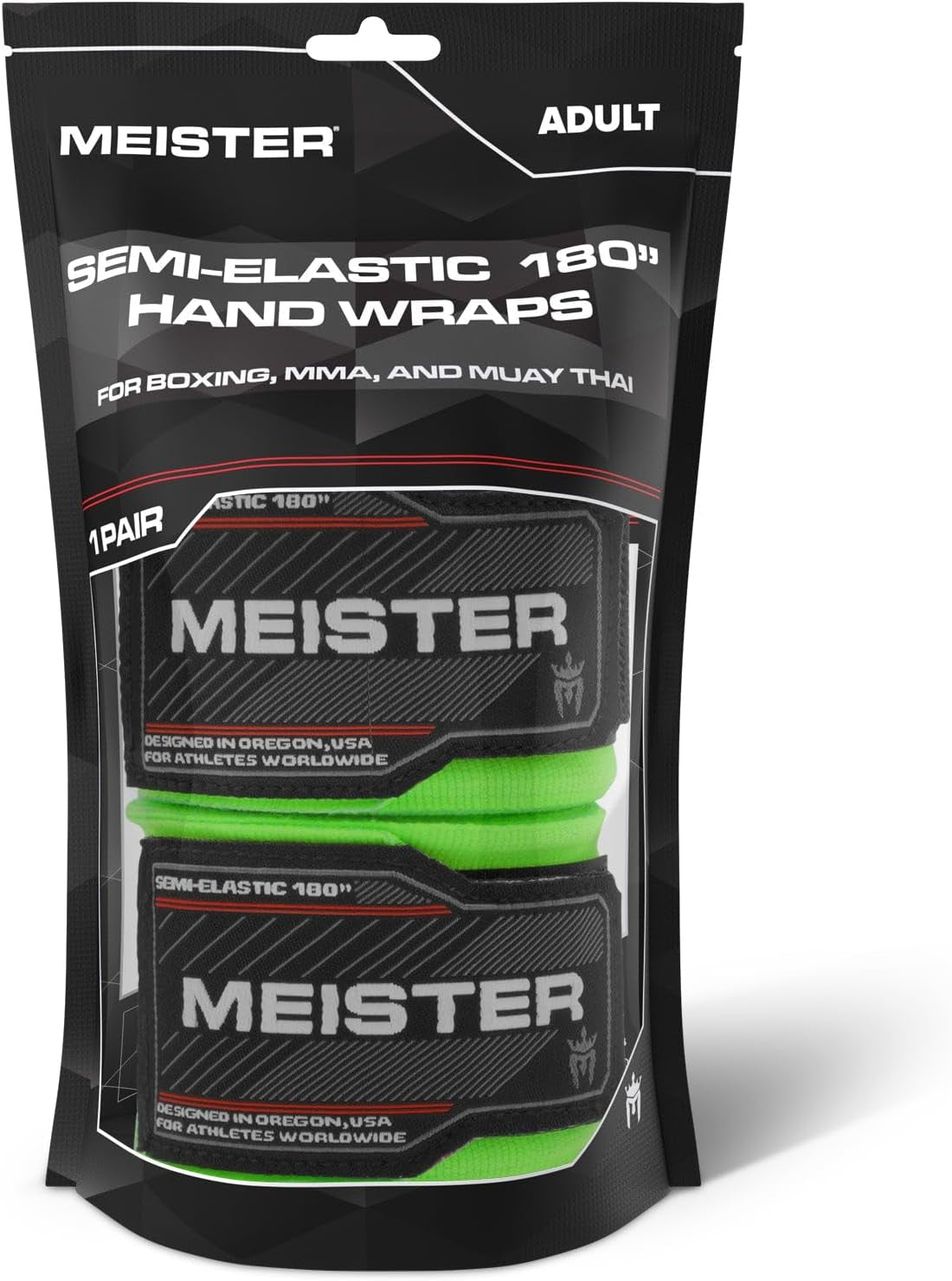 Adult 180" Semi-Elastic Hand Wraps for MMA & Boxing (Pair)