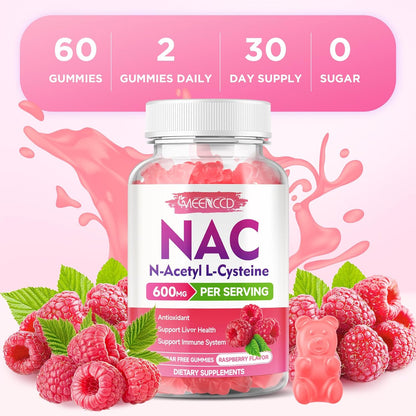 NAC Gummies, N Acetyl Cysteine 600Mg, NAC Supplement for Antioxidants &amp; Immune S