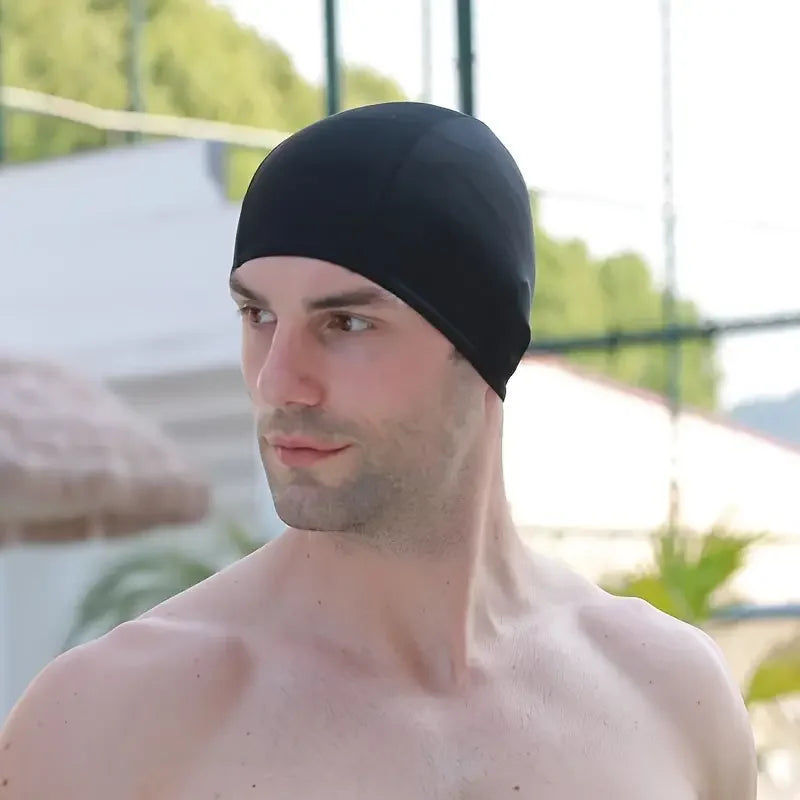 1Pc Nylon Swim Cap for Men and Women Waterproof Elastic Swim Caps Protect Your Ears Essential for Family Swimming Training