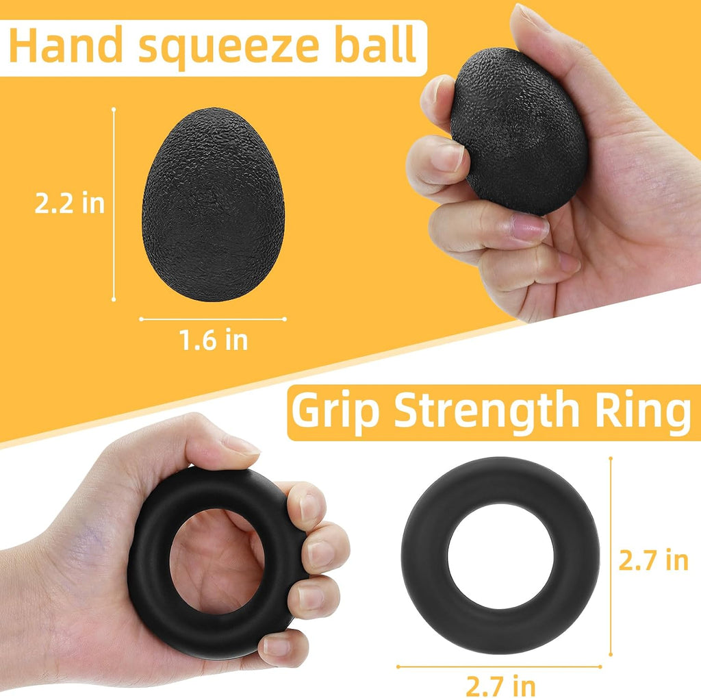 Grip Strength Trainer Kit with Mechanical Counter, 5 Pack Hand Gripper Strengthener Adjustable Resistance, Forearm Strengthener, Finger Exerciser, Wrist Strengthener, Hand Exercisers for Strength, Therapy & Rehab