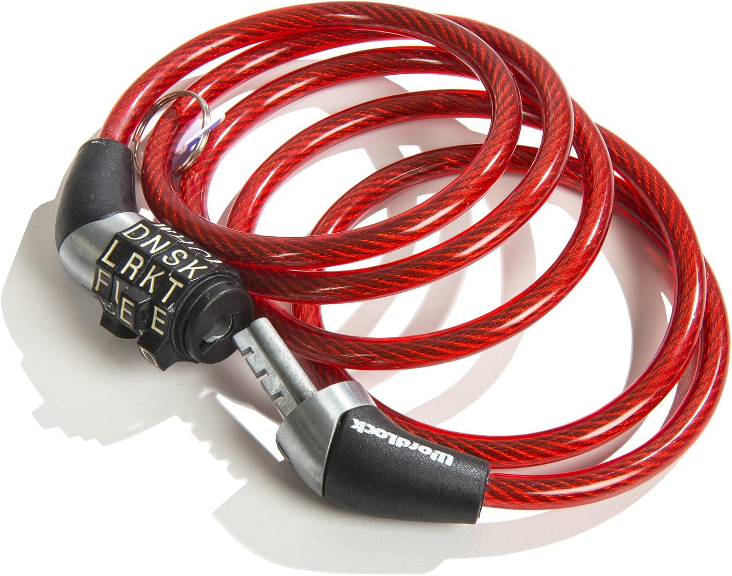 CL-455-RD Non-Resettable Combination Cable Lock, 4-Feet, Red