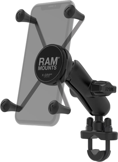 X-Grip Large Motorcycle Phone Mount with Handlebar U-Bolt Base, Medium Arm, Universal Bike &amp; ATV Smartphone Holder RAM-B-149Z-UN10U