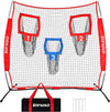 6X6Ft Football Training Net, Football Throwing Net with 3 Target Pockets, Portable QB Throwing Practice Equipment with Small Carry Bag,Most Suitable for Kids