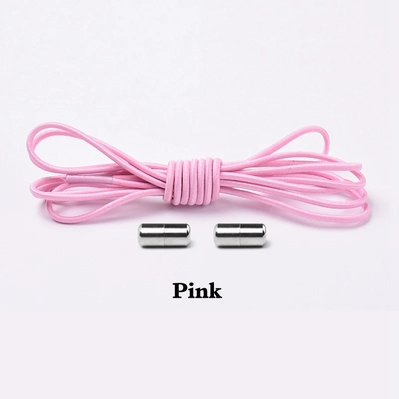 1Pair Elastic Shoelaces round No Tie Shoe Laces Sneakers Shoelace Kids Adult Elastic Laces One Size Fits All Shoes Dropshipping