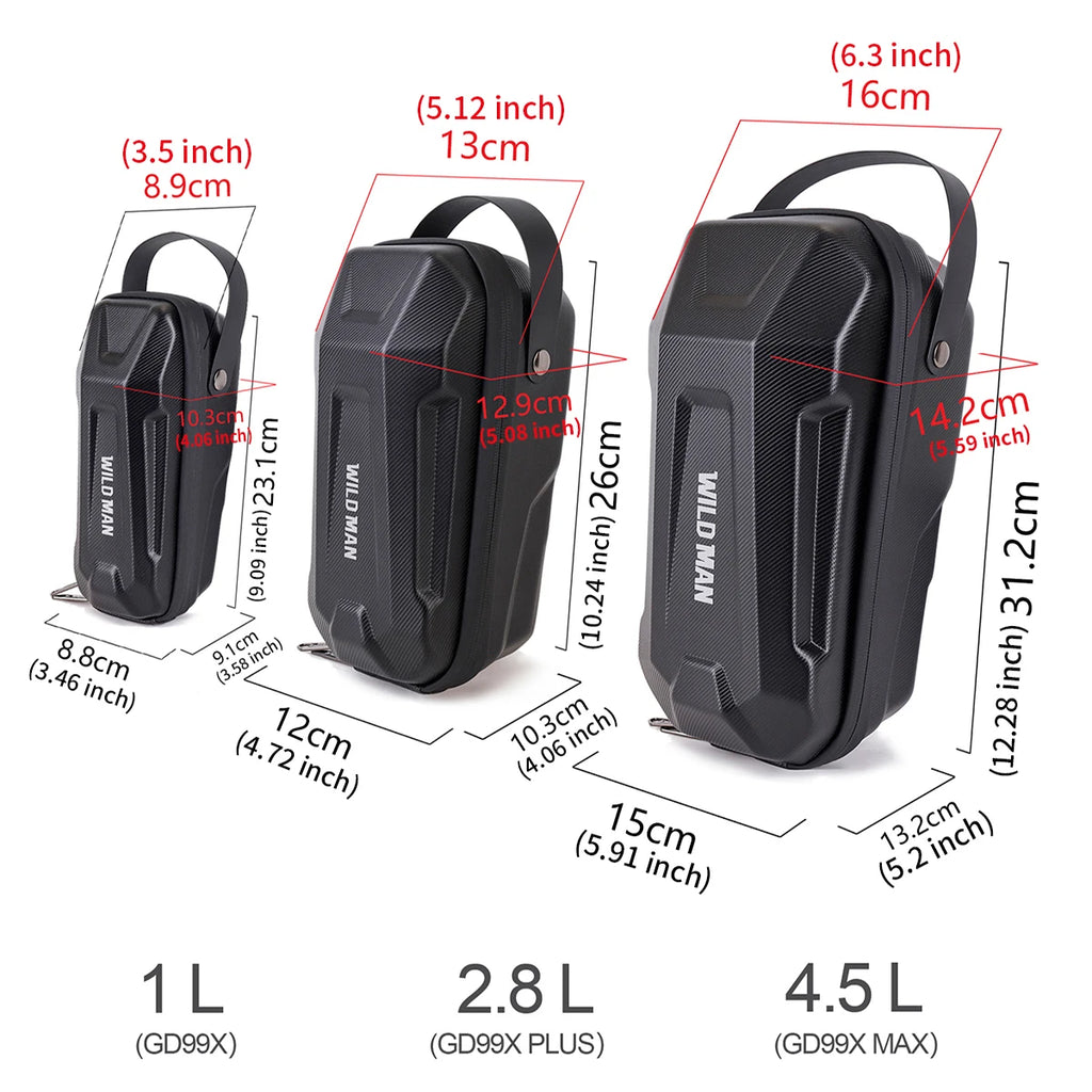 Electric Scooter Handlebar Bag EVA Hard Shell Quick-Detachable Front Storage Bag with Waterproof Design