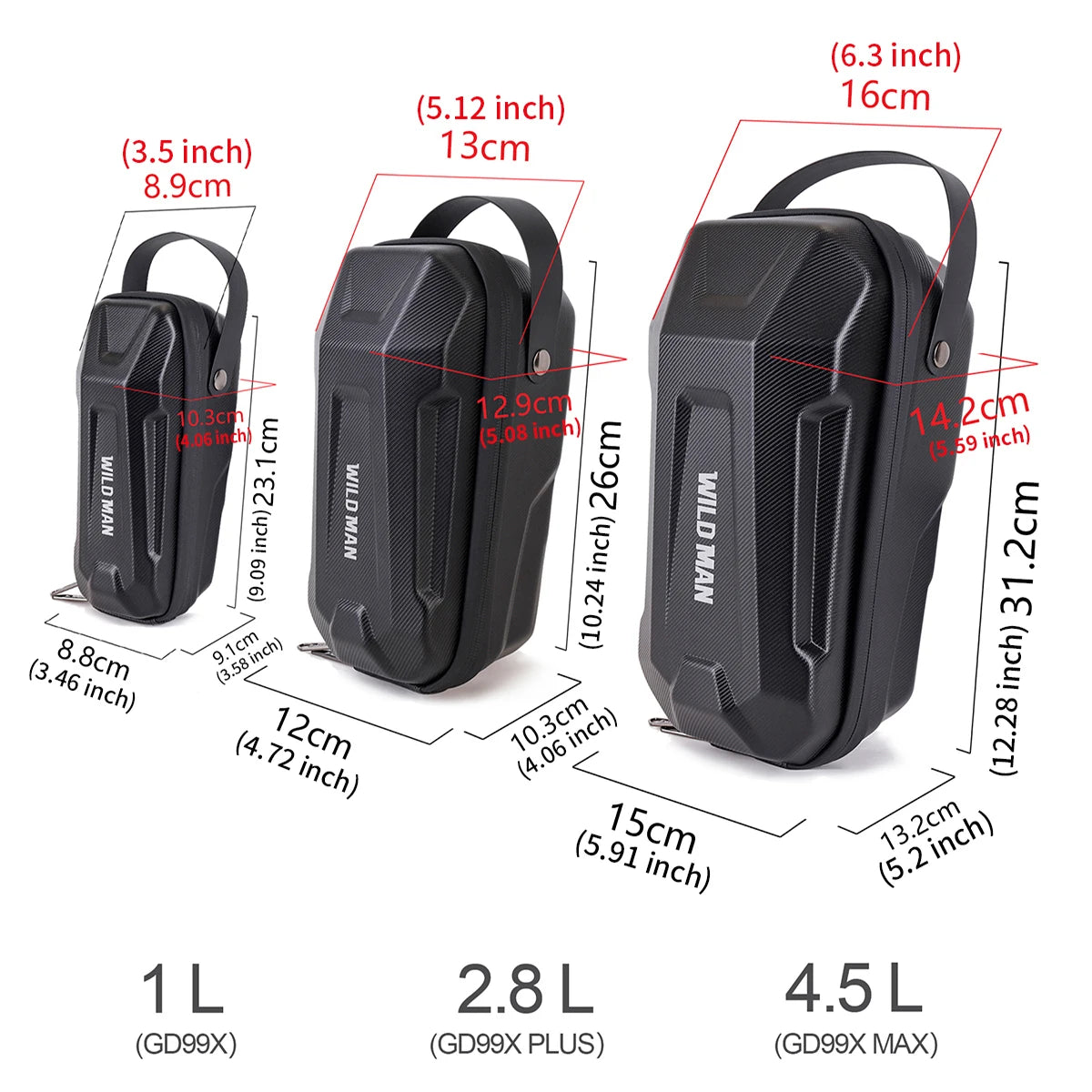 Electric Scooter Handlebar Bag EVA Hard Shell Quick-Detachable Front Storage Bag with Waterproof Design