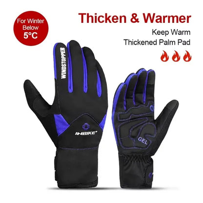 Touch Screen Cycling Gloves Winter Thermal Warm Windproof Full Finger Waterproof Bicycle Road Bike Gloves for Men Women