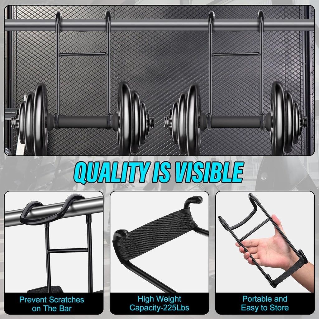 Dumbbell Spotter Hooks Hangers, Heavy Power Dumbbells Rack Attachments for Dumbbell Bench Press Hold up 225LB, Safety Connector Perfect for Hanging Dumbbells to Barbells for Chest Workout