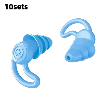 HUAK 3 Layer Silicone Ear Plugs for Noise Reduction Reusable Ear Plugs for Sleeping, Swimming, Studying, Concerts, Noise Hearing