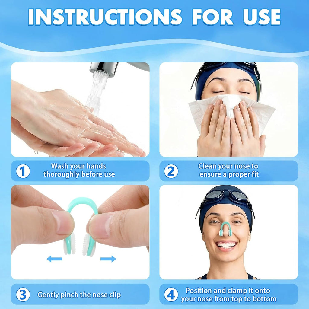 15Pcs Swimming Nose Clips, Nose Plugs for Swimming with Waterproof Silica Gel for Kids and Adults